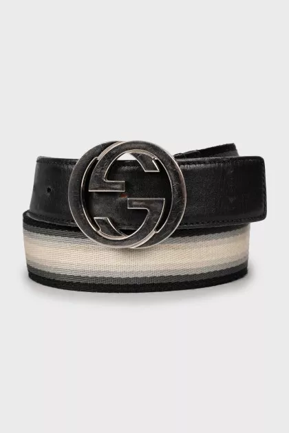 Belt with silver buckle