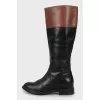 Mixed leather boots