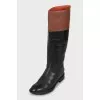 Mixed leather boots