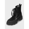 Mesh boots with chunky soles