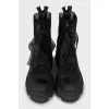 Mesh boots with chunky soles