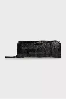 Leather clutch with zipper