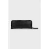 Leather clutch with zipper