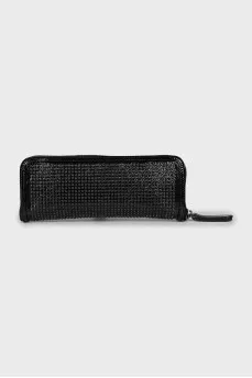 Leather clutch with zipper