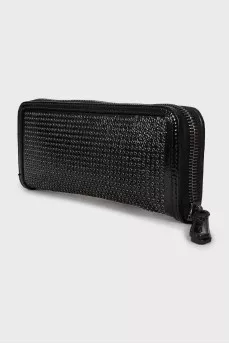 Leather clutch with zipper