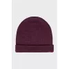 Men's purple wool hat