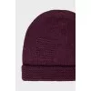 Men's purple wool hat