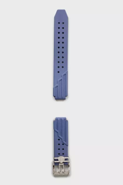 Watch strap with silver hardware
