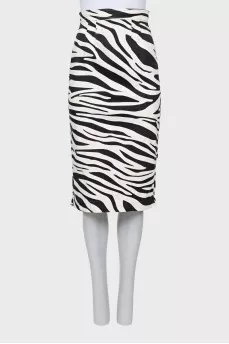 Animal print skirt with slit