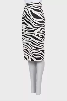 Animal print skirt with slit