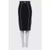 Black skirt with raised seams