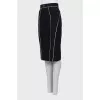 Black skirt with raised seams