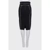 Black skirt with raised seams