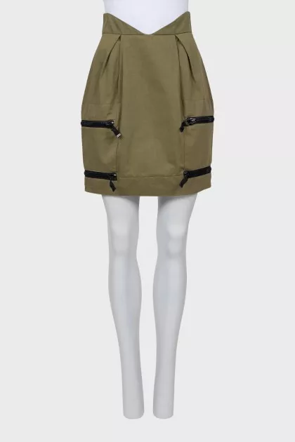Green mini skirt with tag