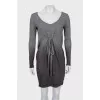 Gradient print dress with ties