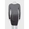 Gradient print dress with ties