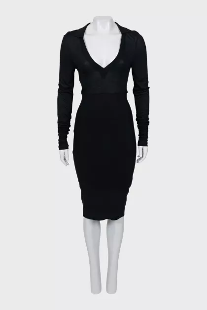 V-neck bodycon dress