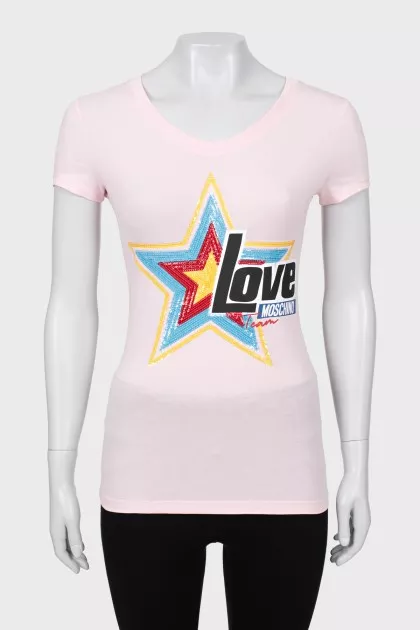 Slim fit T-shirt with tag
