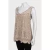 Lace tank top with tag