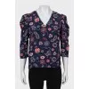 V-neck silk blouse