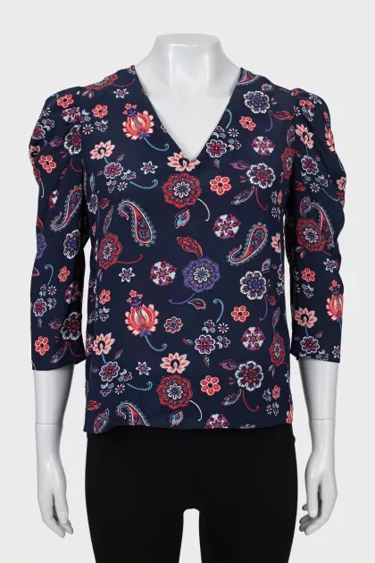 V-neck silk blouse
