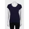 Silk T-shirt long at the back
