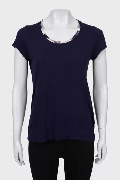 Silk T-shirt long at the back