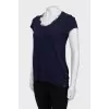 Silk T-shirt long at the back
