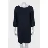 Shift dress in dark blue