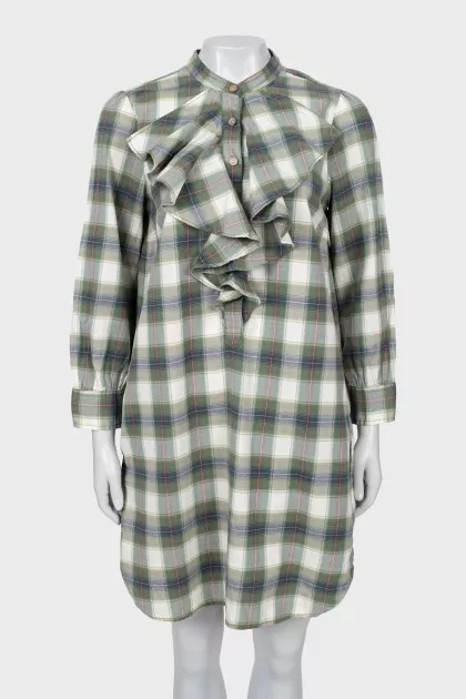 Printed dress with ruffles