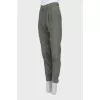Tapered trousers in silk and cotton