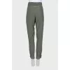 Tapered trousers in silk and cotton
