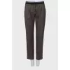 Wool trousers in fine print