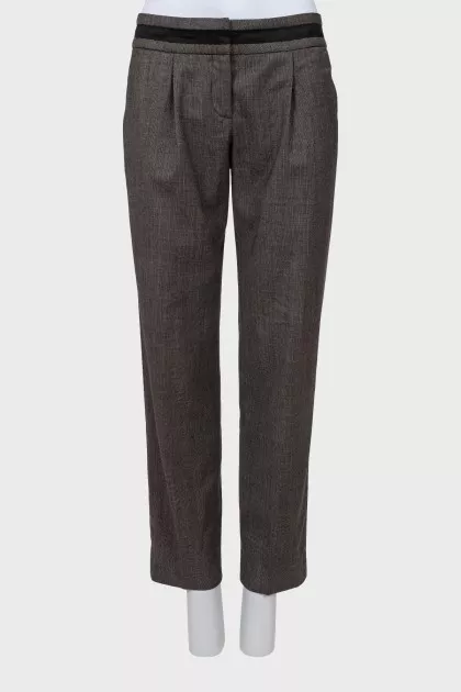 Wool trousers in fine print