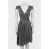 Gray dress with V-neck