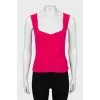 Pink draped tank top