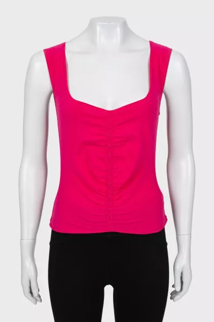 Pink draped tank top