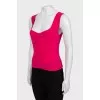 Pink draped tank top
