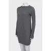 Gray dress with mesh inserts