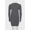 Gray dress with mesh inserts
