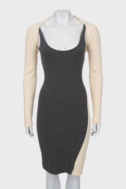 Two-tone fitted dress