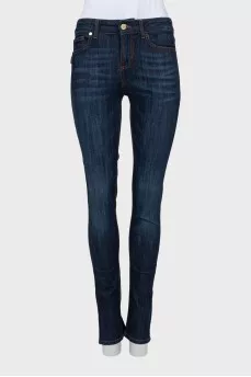 Джинсы skinny fit темно-синего цвета
