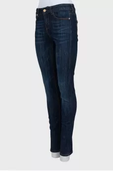 Джинсы skinny fit темно-синего цвета