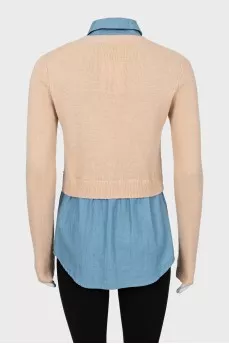 Slip sweater decorated with rhinestones