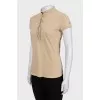 Beige Ruffled Polo