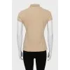 Beige Ruffled Polo