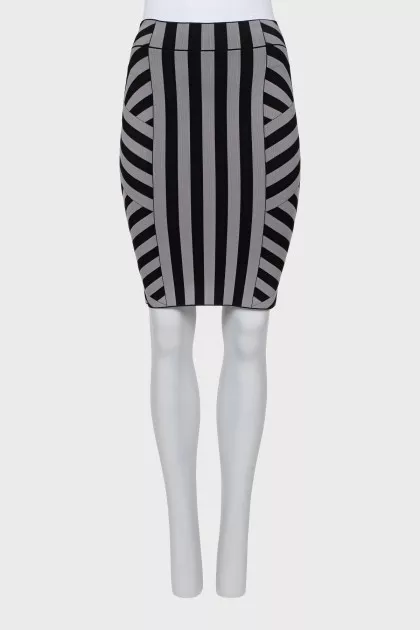 Striped print bodycon skirt