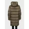 Green down jacket with hood