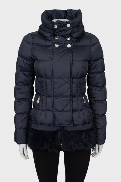 A-line jacket with fur at the bottom