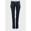 Blue jeans with contrast seams